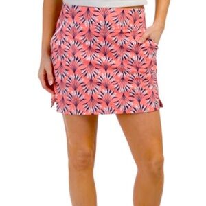 Elegant Pink and Blue Patterned Mini Skirt